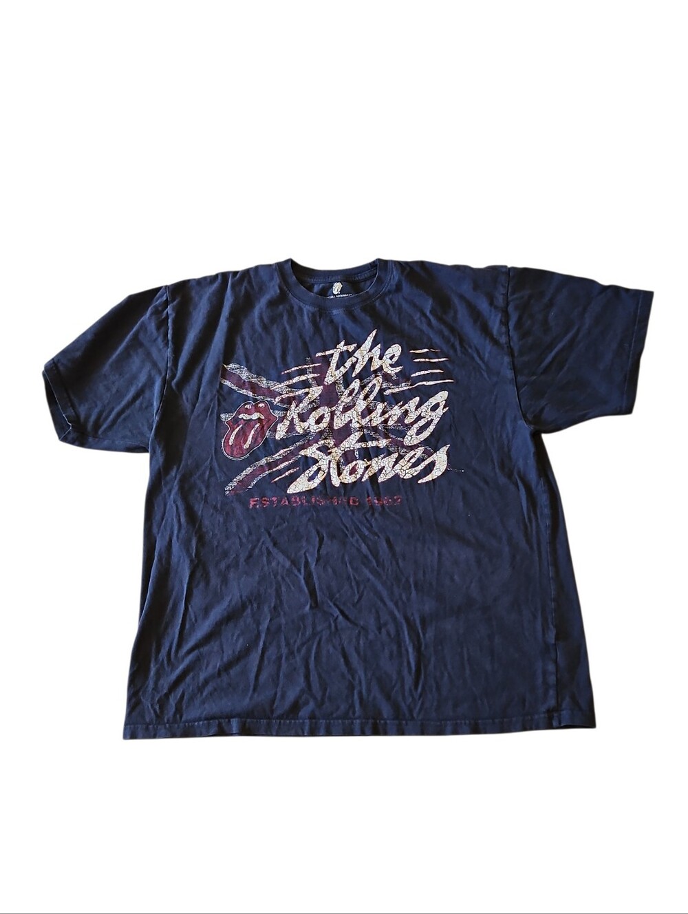 The Rolling Stones Navy Logo Graphic Tee Anthill Rockware Size Xl